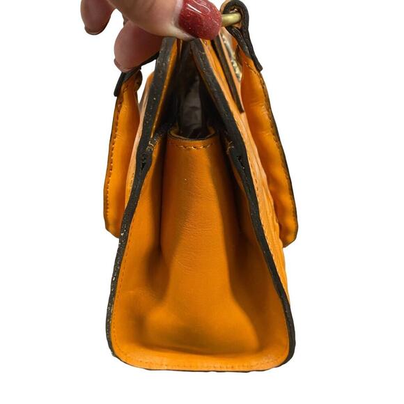 Patricia Nash Rosina Cut Out Tooled Leather Satchel Sun Yellow NEW - Picture 4 of 7